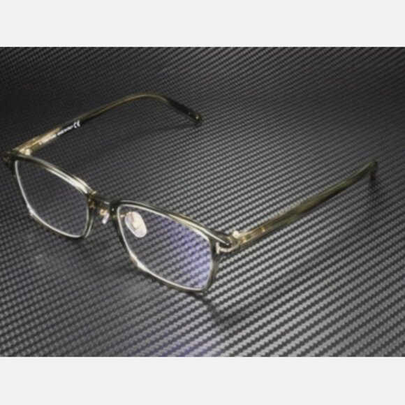 Tom Ford Striped Blk Havana Clear Plastic 53 mm Men's Eyeglasses - Picture 1 of 6